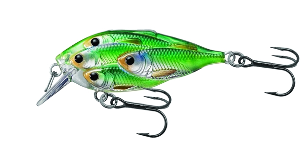 Picture of Livetarget Baitball Yearling Crankbait, 1 7/8", #6 Hooks, 1/4 Oz, Blue/Chartreuse Shad, Floating