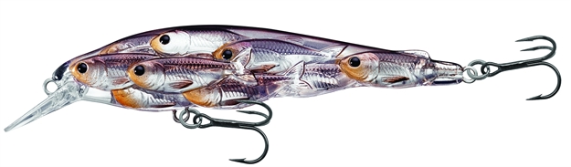 Picture of Livetarget Baitball Yearling Jerkbait, 3 3/4", #4 Hooks, 3/8 Oz, Silver/Black, Suspend