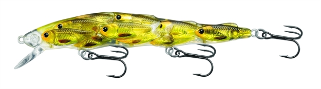 Picture of Livetarget Baitball Yearling Jerkbait, 4 1/4", #6 Hooks, 1/2 Oz, Gold/Black, Suspend