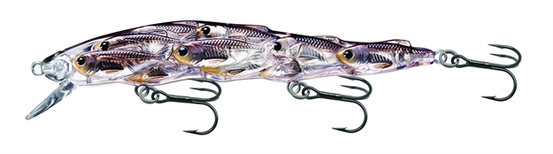 Picture of Livetarget Baitball Yearling Jerkbait, 4 1/4", #6 Hooks, 1/2 Oz, Silver/Black, Suspend