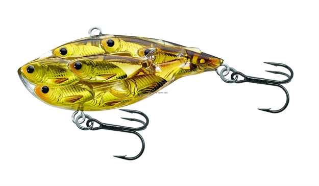 Picture of Livetarget Baitball Yearling Lipless Crankbait, 2 1/2", #4,#6 Hooks, 5/8 Oz, Gold/Black, Sinking
