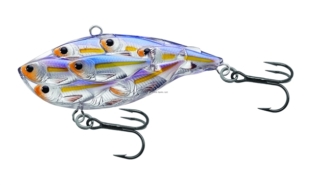 Picture of Livetarget Baitball Yearling Lipless Crankbait, 2 1/2", #4,#6 Hooks, 5/8 Oz, Pearl/Violet Shad, Sinking