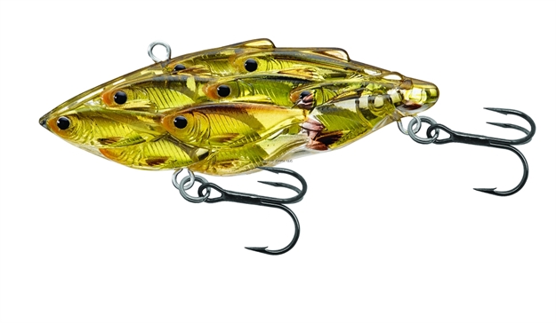 Picture of Livetarget Baitball Yearling Lipless Crankbait, 3", #4 Hooks, 5/8 Oz, Gold/Black, Sinking