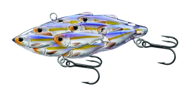 Picture of Livetarget Baitball Yearling Lipless Crankbait, 3", #4 Hooks, 5/8 Oz, Pearl/Violet Shad, Sinking