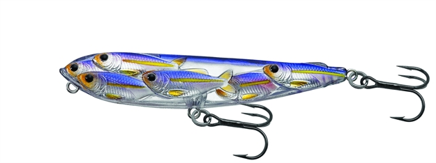 Picture of Livetarget Baitball Yearling Walking Bait, 3 1/2", #6 Hooks, 3/8 Oz, Pearl/Violet Shad, Floating