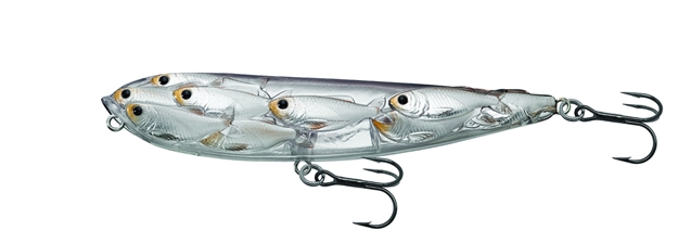 Picture of Livetarget Baitball Yearling Walking Bait, 4 1/2", #4 Hooks, 5/8 Oz, Pearl/Natural, Floating