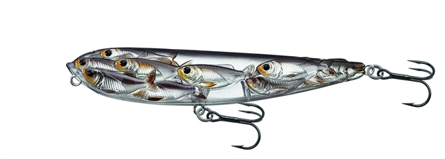Picture of Livetarget Baitball Yearling Walking Bait, 4 1/2", #4 Hooks, 5/8 Oz, Silver/Black, Floating