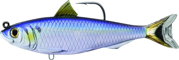 Picture of Livetarget Blueback Herring Swimbait, 4 1/2", 6/0 Hook, 3/4 Oz, Blue/Black, Medium Slow Sinking