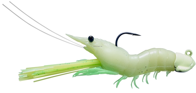 Picture of Livetarget Fleeing Shrimp Soft Plastic Jig 3 1/2 IN 3/8 Oz, Glow