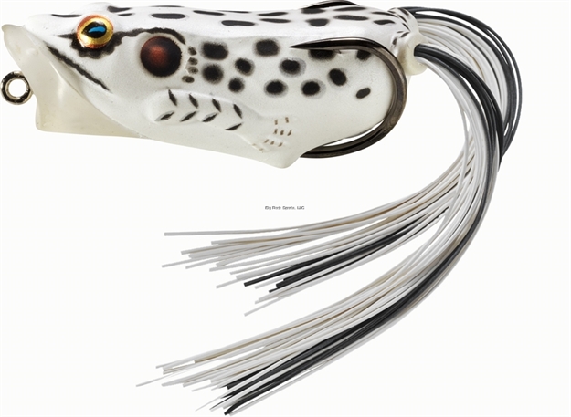 Picture of Livetarget Frog Hollow Body Popper Topwater Lure, 2 1/2", 5/0 Hook, 1/2 Oz, Albino/White, Floating