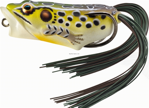 Picture of Livetarget Frog Hollow Body Popper Topwater Lure, 2", 3/0 Hook, 3/8 Oz, Emerald/Brown, Floating