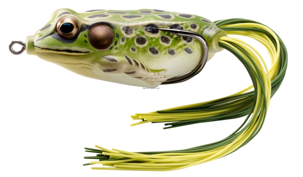 Picture of Livetarget Frog Hollow Body Topwater Lure, 2 5/8", 2/0 Hook, 3/4 Oz, Green/Yellow, Floating
