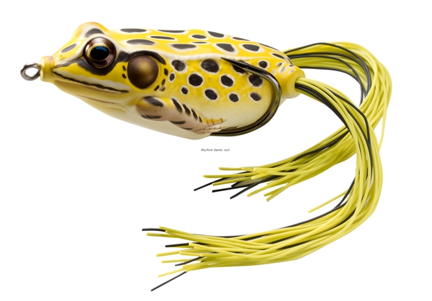 Picture of Livetarget Frog Hollow Body Topwater Lure, 2 5/8", 2/0 Hook, 3/4 Oz, Yellow/Black, Floating