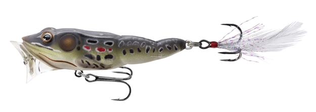 Picture of Livetarget Frog Surface Popper, 2 1/2", #6 Hooks, 1/4 Oz, Brown/Black, Floating