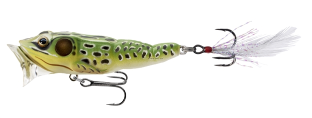 Picture of Livetarget Frog Surface Popper, 3", #4 Hooks, 1/2 Oz, Green/Yellow, Floating