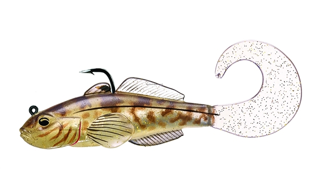 Picture of Livetarget Goby Curly Tail Pre-Rigged Jig, 4", 3/0 Hook, 1 Oz, Natural