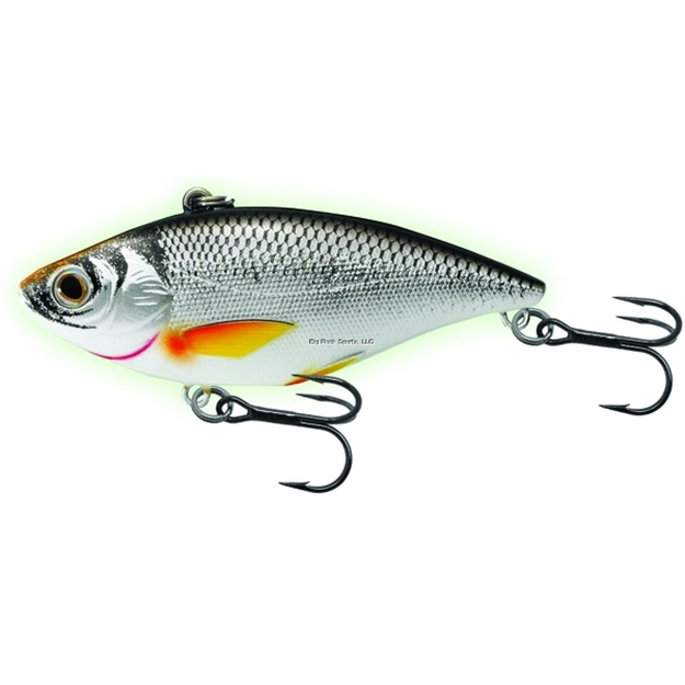 Picture of Livetarget Golden Shiner Lipless Rattlebait, 2 7/8", #6 Hook, 1/2 Oz, Glow/Black, Sinking