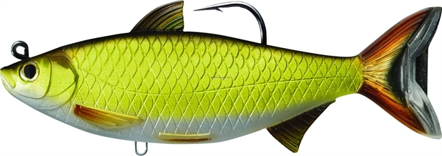 Picture of Livetarget Golden Shiner Swimbait, 6 1/2", 11/0 Hook, 2 1/2 Oz, Gold/Black, Medium Slow Sinking