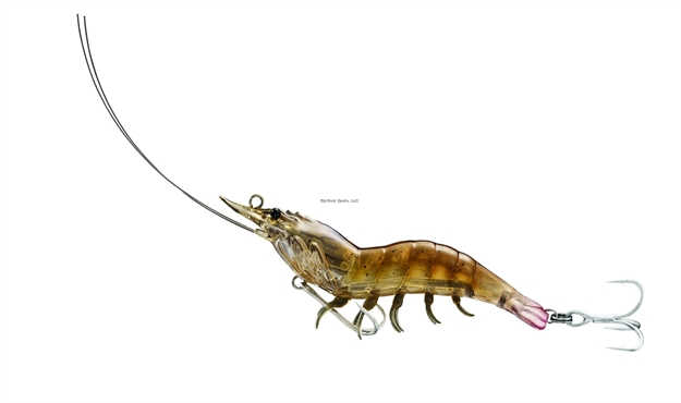 Picture of Livetarget Hybrid Shrimp Pre-Rigged Jig, 3 1/2", 3/8 Oz, #8,#6 Hooks, Brown, Sinking