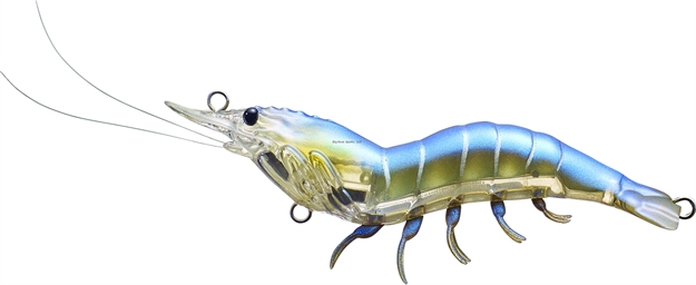 Picture of Livetarget Hybrid Shrimp Pre-Rigged Jig, 3 1/2", 3/8 Oz, #8,#6 Hooks, Natural Molt, Sinking