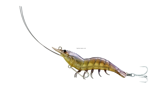 Picture of Livetarget Hybrid Shrimp Pre-Rigged Jig, 3 1/2", 3/8 Oz, #8,#6 Hooks, Sand, Sinking