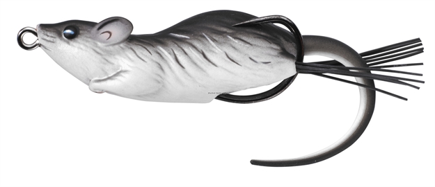 Picture of Livetarget Mouse Hollow Body Topwater Lure, 3 1/2", 4/0 Hook, 1 Oz, Black/White, Floating