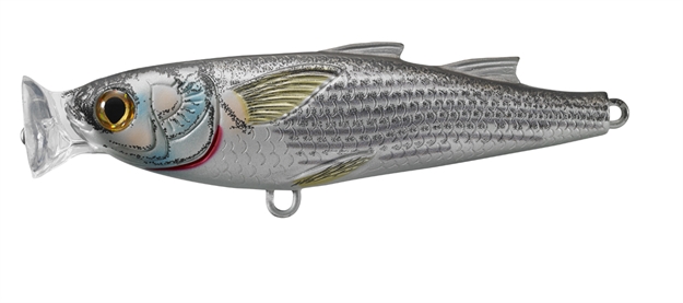 Picture of Livetarget Mullet Topwater Popper, 4 3/4", 1 1/4 Oz, #1 Hooks, Natural & Matte, Floating
