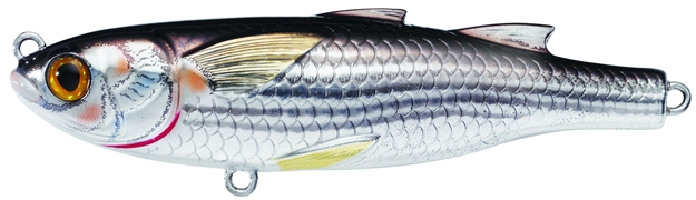 Picture of Livetarget Mullet Twitchbait, 3 1/2", 1/2 Oz, #4 Hooks, Silver & Black, Floating