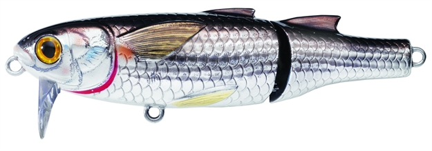 Picture of Livetarget Mullet Wakebait, 3 1/2", 5/8 Oz, #4 Hooks, Silver & Black, Floating