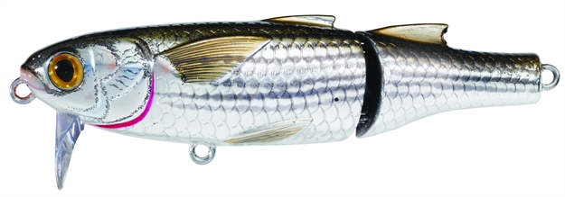 Picture of Livetarget Mullet Wakebait, 3 1/2", 5/8 Oz, #4 Hooks, Silver & Brown, Floating