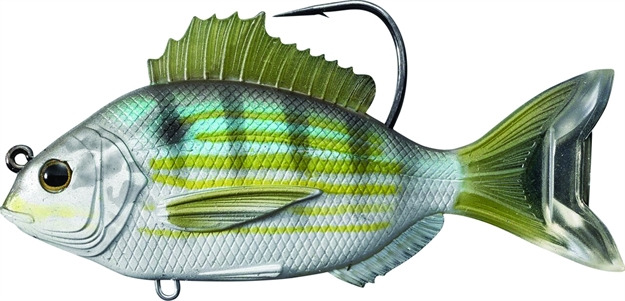 Picture of Livetarget Pinfish Swimbait, 3 1/2", 5/0 Hook, 3/4 Oz, Silver/Green, Medium Slow Sinking