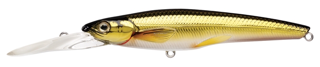 Picture of Livetarget Rainbow Smelt Deep Dive Jerkbait, 5'-7', 3 5/8", #6 Hooks, 5/16 Oz, Gold/Black, Suspending