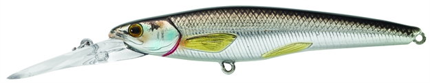 Picture of Livetarget Rainbow Smelt Deep Dive Jerkbait, 5'-7', 3 5/8", #6 Hooks, 5/16 Oz, Silver/Black, Suspending