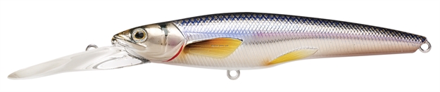Picture of Livetarget Rainbow Smelt Deep Dive Jerkbait, 5'-7', 3 5/8", #6 Hooks, 5/16 Oz, Silver/Blue, Suspending