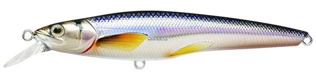 Picture of Livetarget Rainbow Smelt Shallow Dive Jerkbait, 3'-4', 2 3/4", #8 Hooks, 1/8 Oz, Silver/Blue, Suspending