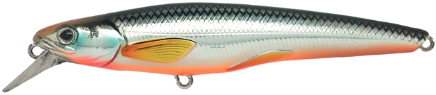 Picture of Livetarget Rainbow Smelt Shallow Dive Jerkbait, 3'-4', 2 3/4", #8 Hooks, 1/8 Oz, Silver/Orange, Suspending
