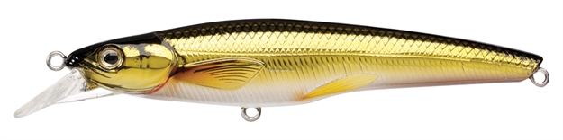 Picture of Livetarget Rainbow Smelt Shallow Dive Jerkbait, 3'-4', 3 5/8", #6 Hooks, 5/16 Oz, Gold/Black, Suspending