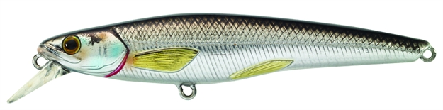 Picture of Livetarget Rainbow Smelt Shallow Dive Jerkbait, 3'-4', 3 5/8", #6 Hooks, 5/16 Oz, Silver/Black, Suspending