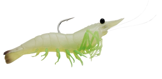 Picture of Livetarget Rigged Shrimp Soft Bait W/Rattle, 3", 1/4 Oz, Glow, Sinking, 4/Pack