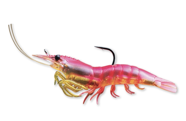 Picture of Livetarget Rigged Shrimp Soft Bait W/Rattle, 3", 1/4 Oz, Hot Pink, Sinking, 4/Pack