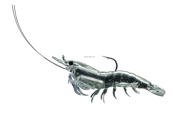Picture of Livetarget Rigged Shrimp Soft Bait W/Rattle, 4", 1/2 Oz, Clear, Sinking, 4/Pack