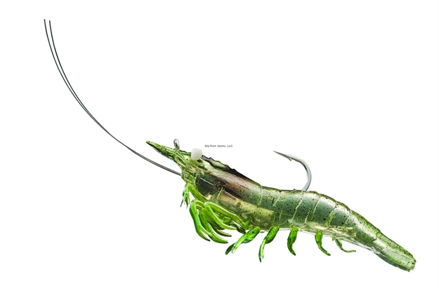 Picture of Livetarget Rigged Shrimp Soft Bait W/Rattle, 4", 1/2 Oz, Grass, Sinking, 4/Pack