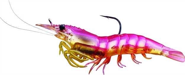 Picture of Livetarget Rigged Shrimp Soft Bait W/Rattle, 4", 1/2 Oz, Hot Pink, Sinking, 4/Pack