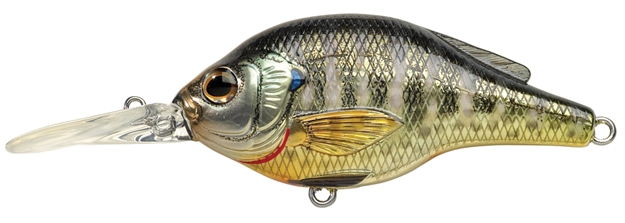 Picture of Livetarget Sunfish Bluegill Medium Dive Flat-Side Crankbait, 5'-6', 2 3/4", #4 Hooks, 1/2 Oz, Metallic/Gloss, Floating