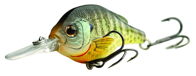 Picture of Livetarget Sunfish Bluegill Shallow Dive Flat-Side Crankbait, 3'-4', 2 1/4", #6 Hooks, 1/4 Oz, Natural/Matte, Floating