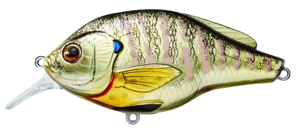 Picture of Livetarget Sunfish Bluegill Shallow Dive Flat-Side Squarebill Crankbait, 3'-4', 2 3/4", #4 Hooks, 1/2 Oz, Metallic/Gloss, Floating
