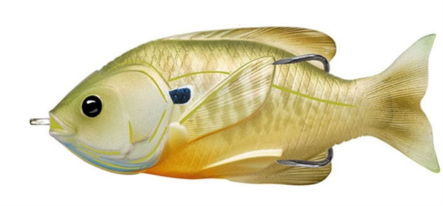 Picture of Livetarget Sunfish Hollow Body Topwater Lure, 3 1/2", 4/0 Hook, 5/8 Oz, Natural/Green Bluegill, Floating