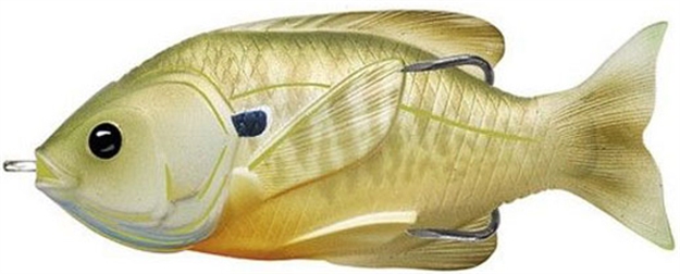 Picture of Livetarget Sunfish Hollow Body Topwater Lure, 3", 3/0 Hook, 7/16 Oz, Natural/Green Bluegill, Floating