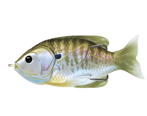 Picture of Livetarget Sunfish Hollow Body Topwater Lure, 3", 3/0 Hook, 7/16 Oz, Natural/Olive Bluegill, Floating