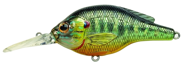 Picture of Livetarget Sunfish Pumpkinseed Medium Dive Flat-Side Crankbait, 5'-6', 2 1/4", #6 Hooks, 1/4 Oz, Metallic/Gloss, Floating